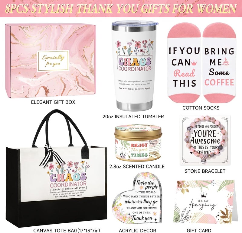 Giftissimo Thank You Gifts for Women, Thank You Gift Baskets w/Tote Bag Acrylic Decor/Bible Verse Jar, Appreciation Gifts for Women - Image 3